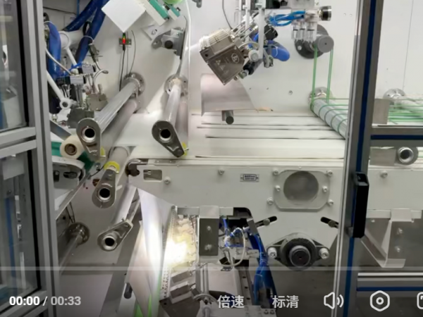 恒海喷胶机在高速护理垫设备上的应用